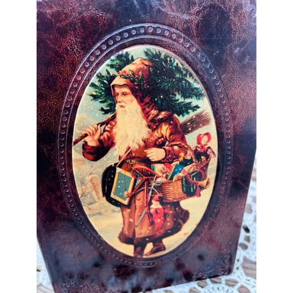 Vintage Leather Book Box Hidden Safe St Nicholas/Santa - Picture 10 of 10